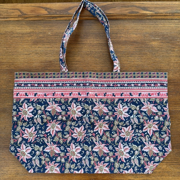 new Sézane x Sea New York cotton tote bag navy paisley floral limited edition - Picture 5 of 5